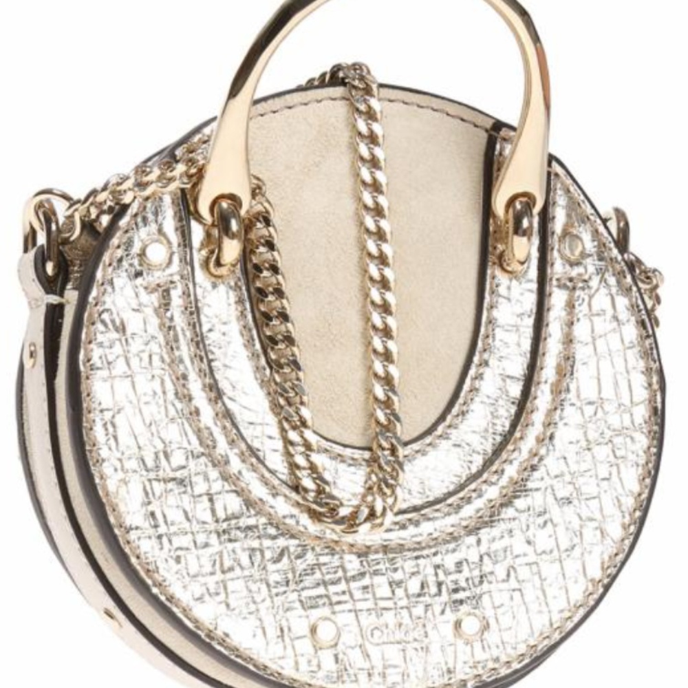 NWT $1150 CHLOE 'SMALL PIXIE' GOLD SHOULDER BAG - Picture 2 of 5